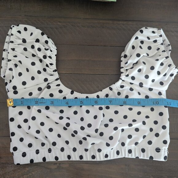Just Dance Custom Dance Top – Polka Dot Puff Sleeve Crop – Child Size 6 (Approx) - Picture 4 of 6